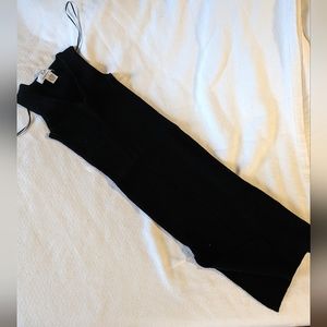 Black ribbed midi dress